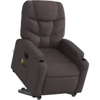 vidaXL Fauteuil de massage électrique avec releveur Tissu marron foncé