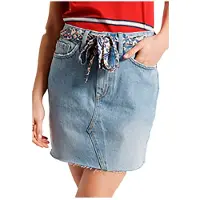 Superdry Denim Mini Skirt Gris 28 Femme