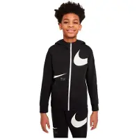 Nike Sportswear Swoosh Fleece Full Zip Sweatshirt Noir 13-15 Years Enfants