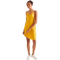 Superdry Cupro Cami Sleeveless Short Dress Jaune S Femme