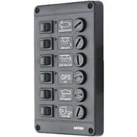 VETUS P6 Fuses Switches Panel Noir 12V