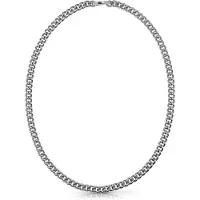 GUESS 23 8 Mm Curb Round As Necklace Argenté Homme