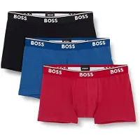 BOSS pour homme. 50475274 Pack 3 BoxersTrunk Bleu, Rouge, Noir (XS), Homewear, Coton