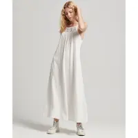 Superdry Vintage Long Halter Cami Sleeveless Dress Beige 2XS Femme