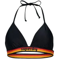Superdry pour femme. W3010359A Haut de bikini triangle avec logo vintage marine (L), Beachwear, Polister recyclé, Durable