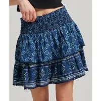Superdry Vintage Tiered Mini Skirt Bleu XL Femme