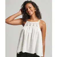 Superdry Vintage Halter Cami Sleeveless Blouse Beige S Femme