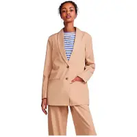 Pieces Size Loose Blazer Beige S Femme