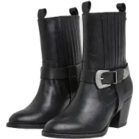 Pepe Jeans pour femme. PLS50490 Luna Rock - Bottines en cuir noir (38), 5 à 8 cm, Casuel