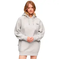 Superdry Essential Hooded Sweat Long Sleeve Short Dress Gris S-M Femme