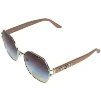GUESS Lunettes de soleil GU7913 pour femme, doré pâle brillant, 59/17/140
