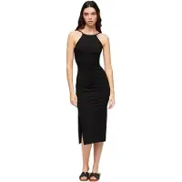 Superdry Lace Back Sleeveless Midi Dress Noir L Femme