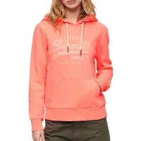Superdry Neon Vintage Logo Graphic Hoodie Orange 2XS Femme