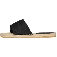 Superdry Femme Coton Logo Brodé Style Espadrille En Toile Mules Compensées, Noir, Pointure: 37