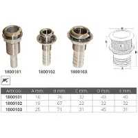 Marine Town Passe-coque Acier Inoxydable 19 Mm