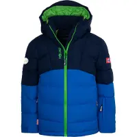 TROLLKIDS - Veste de ski pour enfant, modèle Gryllefjord, chaude, avec capuche amovible, couleur bleu, taille 140