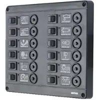 VETUS P12 Fuses Switches Panel With Circuit Breaker Noir 24V
