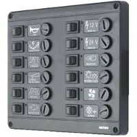 VETUS P12 Fuses Switches Panel Noir 24V
