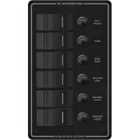 Blue Sea Systems Water Resistant Panel 6 Position Noir