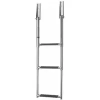 VETUS Inox 3 Steps Telesco Transom Mounted Swim Ladder Argenté 880 mm
