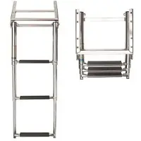 VETUS Inox 3 Steps Synthetic Grip Swim Ladder Argenté 875 mm