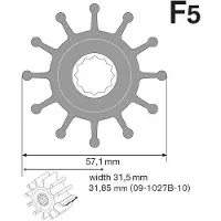 Johnson Pump F5 Nitril Pump Impeller Argenté