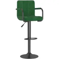 vidaXL Tabouret de bar vert foncé velours