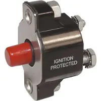 Blue Sea Systems Medium Duty Push Button Reset-only Switch Noir 20 A