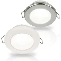 Hella Marine Acier inoxydable Euroled 75 Lumière blanche chaude Led 120 Mm 12v 3w Transparent 190 Lumens Transparent 190 Lumens