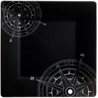Marine Business Lombok Square Flat Dish 6 Units Noir 25 x 25 cm