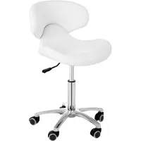 Physa Expondo Tabouret roulant avec dossier - 450 - 590 mm - 150 kg - Blanc