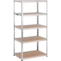 MSW Étagère charge lourde - 90 x 60 x 180 cm - Supporte 5 x 175 kg - Gris