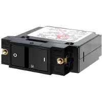 Blue Sea Systems A-series Flat Rocker Single Pole Circuit Breaker Switch Noir 15 A