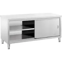 Royal Catering Meuble bas inox - ECO - 180 x 70 cm - 600 kg - RCSSCB-180X70-E