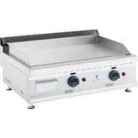 Royal Catering Plancha à gaz double - 74,5 x 40 cm - Lisse - 2 x 3 100 W - Gaz naturel - 20 mbar