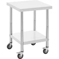Royal Catering Table de travail en inox - PREMIUM - 60 x 60 cm - 120 kg -