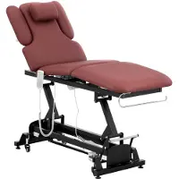 Physa Table de massage électrique - 3 moteurs - 300 W - 185 x 67 x 62 - 84 cm - 200 kg - Noir / rouge vin NANTES BURGUNDY_PH