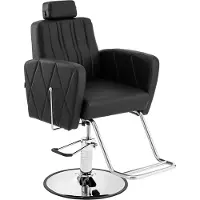 Physa Fauteuil de coiffeur avec repose-pieds - 56 - 71 cm - 200 kg - Noir, Argent DUDLEY BLACK