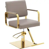 Physa Fauteuil de coiffeur avec repose-pieds - 490 - 650 mm - 200 kg - Beige / doré OTLEY BEIGE & GOLD