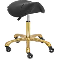 Physa Tabouret selle Expondo - 55 - 70 cm - 150 kg - noir/doré
