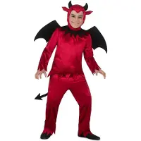 MOM Devil Kids Costume Rouge 5-6 Years Enfants