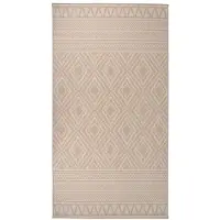 vidaXL Tapis à tissage plat d'extérieur 80x150 cm Rayures brunes