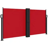 vidaXL Marquise latérale extensible rouge 120x1200 cm