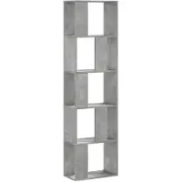 vidaXL Bibliothèque 5 niveaux gris béton bois d'ingénierie