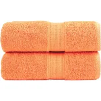 vidaXL Serviettes de toilette premium SOLUND 2 pièces Orange 30 x 30 cm 600 g/m²