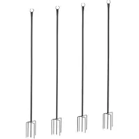 Wiesenfield Piquet pour guirlande guinguette - acier au carbone - longueur totale 2,60 m - modulable - Lot de 4