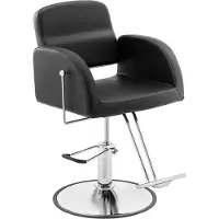 Physa Fauteuil de coiffeur avec repose-pieds - 50 - 65 cm - 200 kg - Noir, Argent YOXALL BLACK