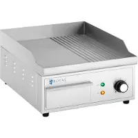 Royal Catering Expondo Plaque de cuisson électrique - 360 x 380 mm - Ribber + Flat - 2 000 W