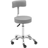 Physa Tabouret de coiffeur à roulettes avec dossier - 530 - 710 mm - Gris foncé WELLS DARK GRAY