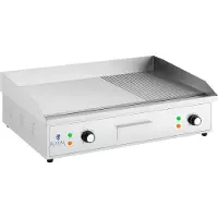 Royal Catering Plancha électrique - 727 x 420 mm - Rainurée + Lisse - 4 400 W